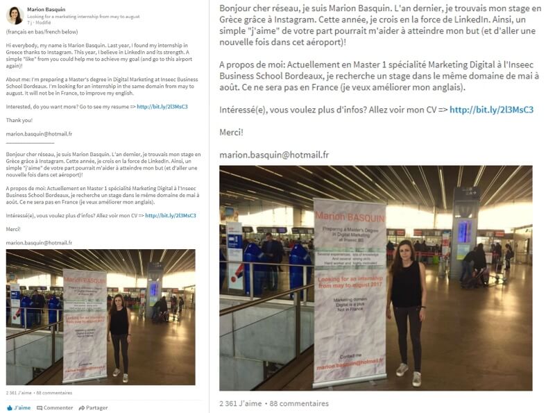 Comment trouver un stage étudiant sur LinkedIn